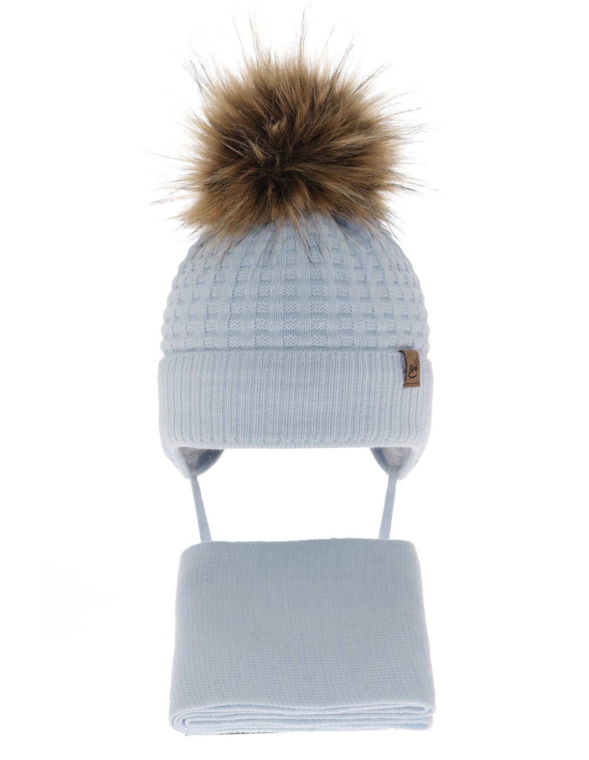 Set caciulita cu fular Salam blue