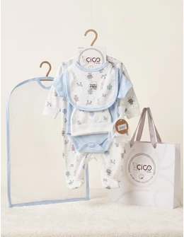 Set cadou 5 piese, circul animalelor, bleu