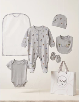Set cadou 5 piese, dinosaurus, gri