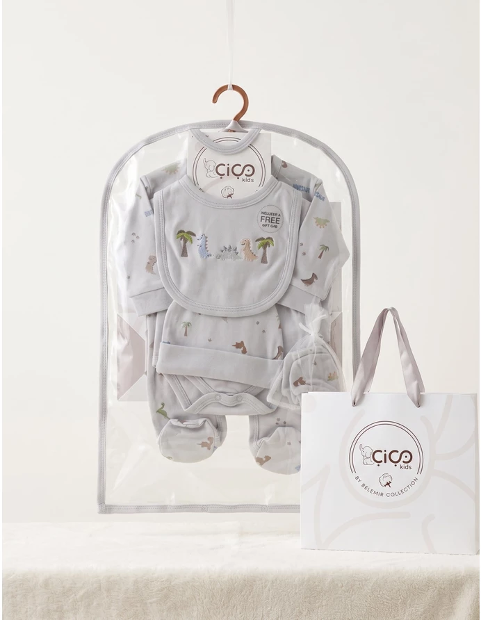 Set cadou 5 piese, dinosaurus, gri picture - 3