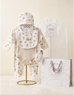 Set cadou 5 piese, girafa i love mummy, alb