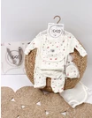 Set cadou 5 piese, imprimeu floricele, alb picture - 2