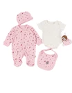 Set cadou 5 piese, imprimeu floricele, roz picture - 5