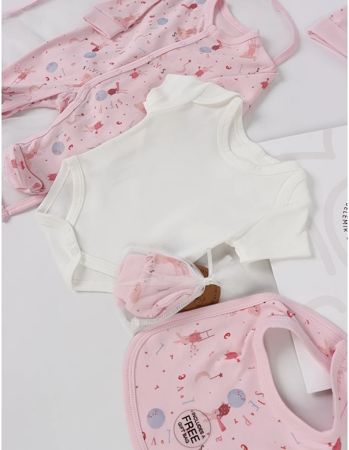 Set cadou 5 piese, stars rabbit, roz picture - 6