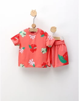 Set de vara, Fluturi si Flori, corai-aprins