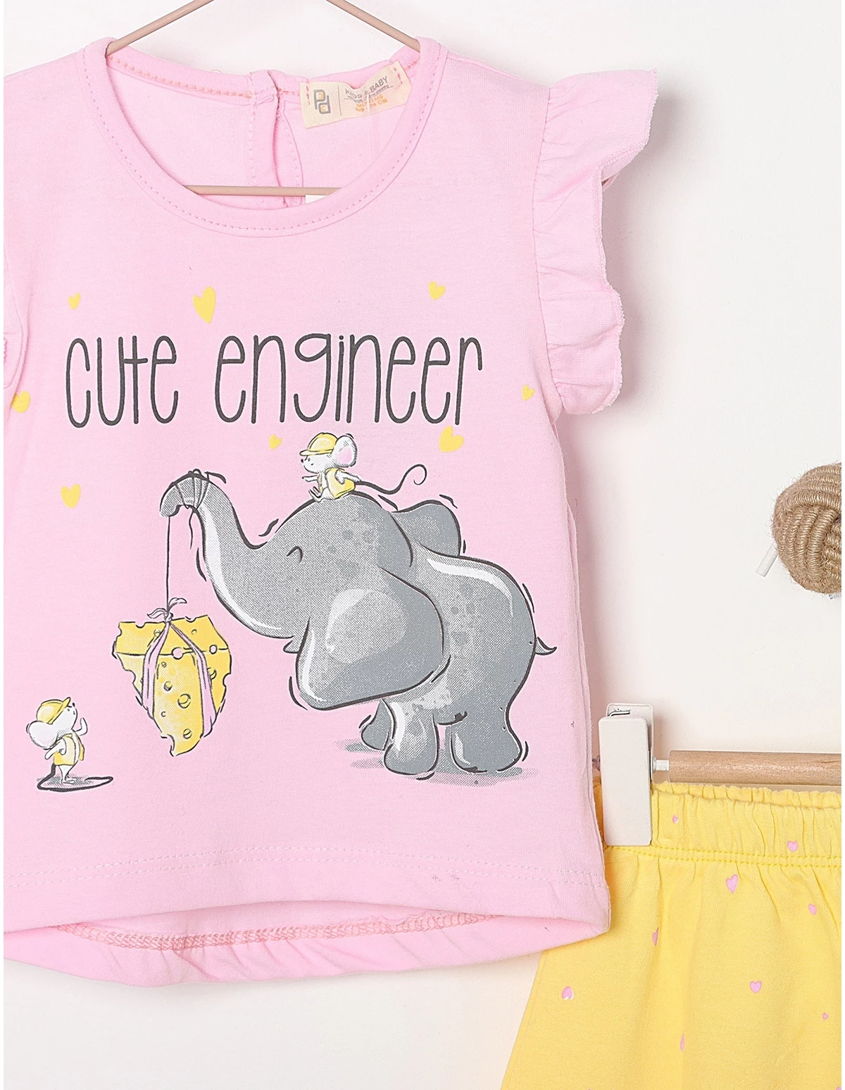 Set elefant-soricel roz