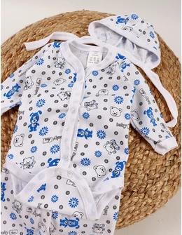 Set greieras bebelusi Baby Bear alb-albastru