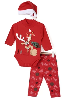 Set HNY Craciun 3 piese model rosu