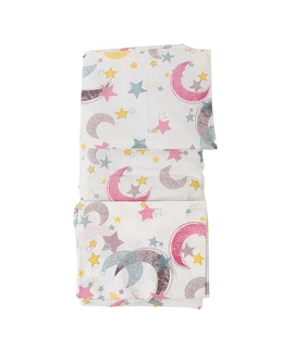 Set lenjerie patut 3 piese alb-stelute