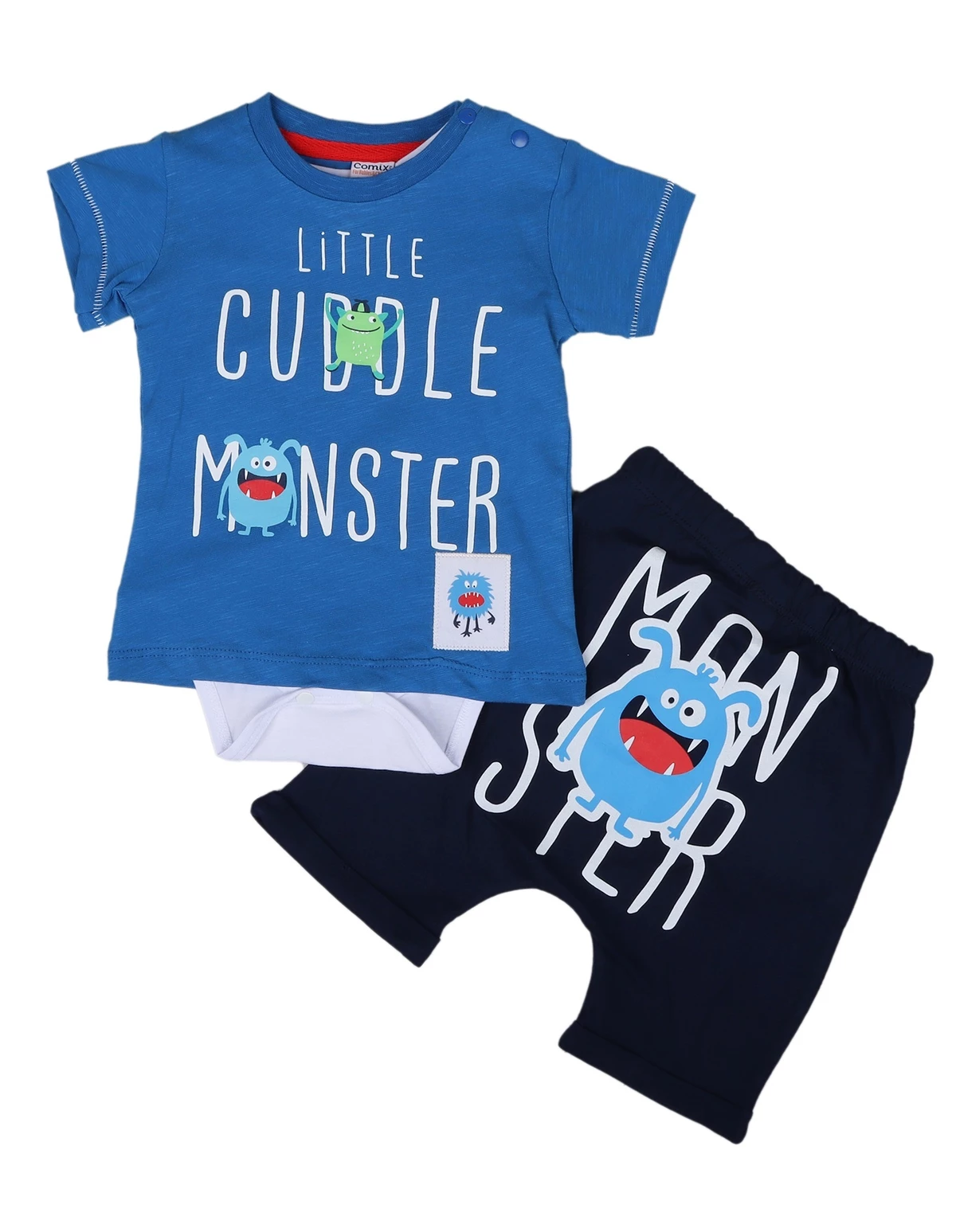 Set Little Monster model albastru