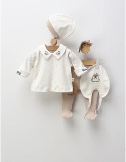 Set premium Baby Boy Andrew, alb-bej