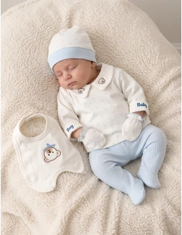 Set premium Baby Boy Andrew, alb-blue