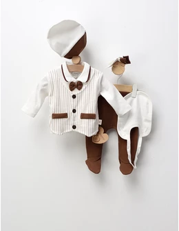 Set premium Baby Boy Maty, alb-maro
