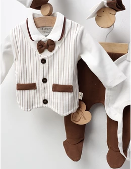 Set premium Baby Boy Maty, alb-maro