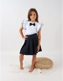 Set scolarita tricou+fusta model bleumarin