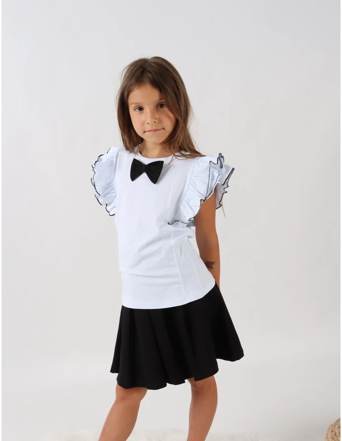 Set scolarita tricou+fusta model negru picture - 6