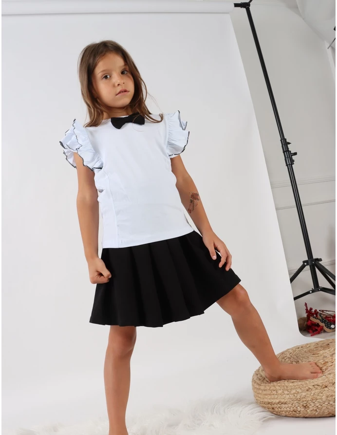 Set scolarita tricou+fusta model negru picture - 7