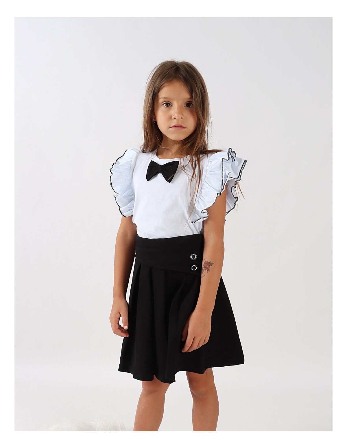 Set scolarita tricou+fusta model negru