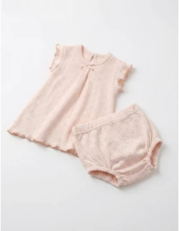Set tricou + chilotel, cu inimioare, corai