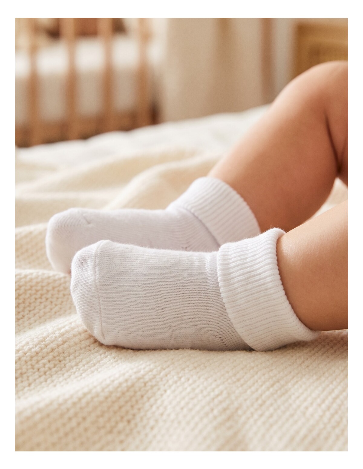 Șosete albe din bumbac pentru bebeluși MiniKids