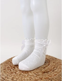 Sosete cu fundita Anabelle, alb