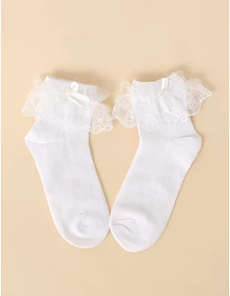 Sosete fetite elegante dantela-perla 2