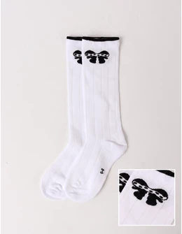Sosete lungi alb funda neagra
