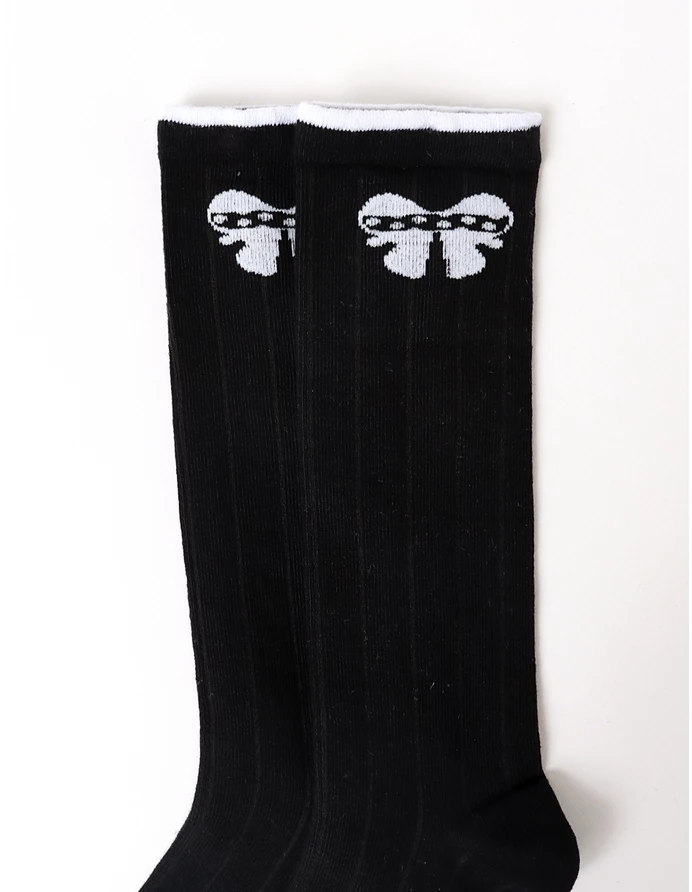 Sosete lungi negru cu funda alba picture - 5
