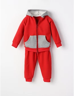 Trening bumbac vatuit-Romania rosu-gri