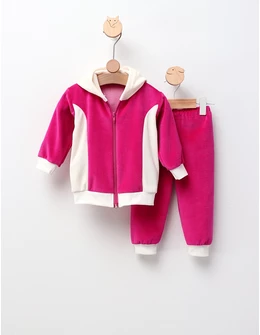 Trening de catifea Romania ciclam-alb