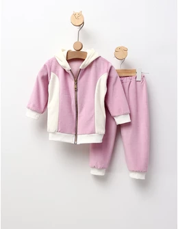 Trening de catifea Romania mov deschis-alb