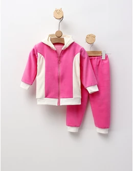 Trening de catifea Romania roz-alb