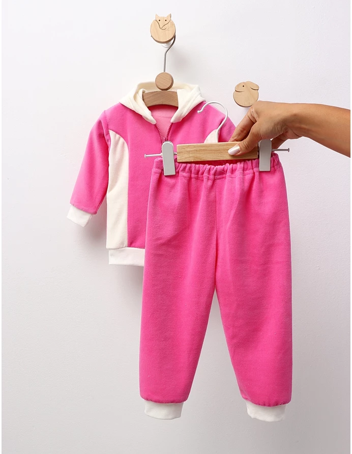 Trening de catifea Romania roz-alb picture - 3