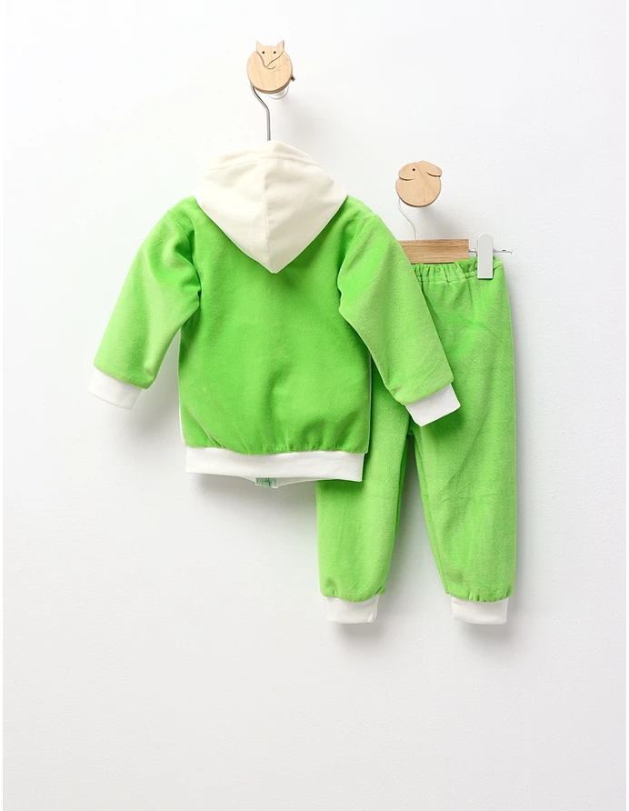 Trening de catifea Romania verde deschis-alb picture - 4