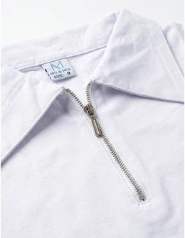 Tricou fetite polo premium fermoar, alb