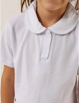 Tricou Polo fetite alb