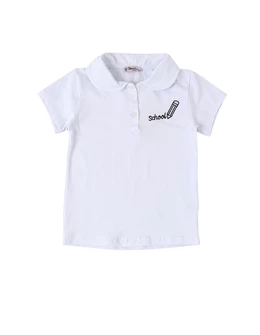Tricou polo, School, alb