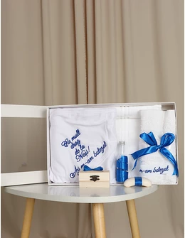 Trusou de botez brodat fundita-albastru 1