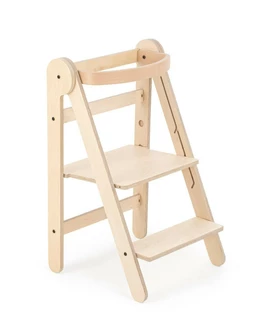 Turn de invatare pliabil MamaToyz Learning Tower din lemn, Natur 1