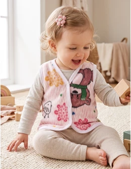 Vesta polar bebe roz-multicolor ursuleti