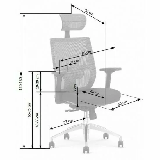 Scaun ergonomic Admiral negru/gri cu funcție MULTIBLOCK și tetieră reglabilă picture - 4