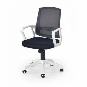 Scaun de birou Ascot negru/alb/gri cu mecanism TILT și șezut ergonomic