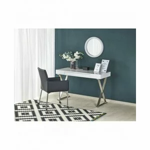 Birou B31, MDF alb 120x55 cm cu picioare cromate