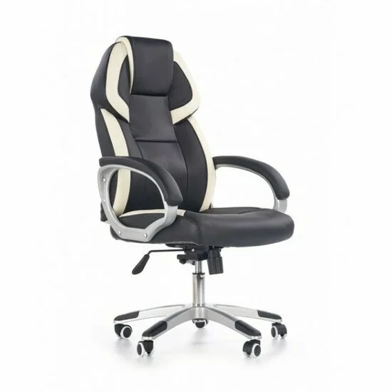 Scaun Barton, alb-negru 64x68x115 cm cu mecanism TILT picture - 7