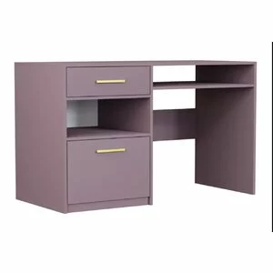 Birou Bali 2, design compact, blat rezistent, PAL melaminat, 125x82x58 cm, roz