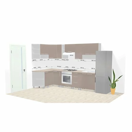 Bucătărie Fresh, set modular, PAL, 120/350 cm, cappuccino picture - 2