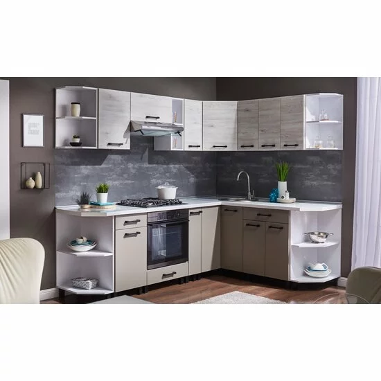 Bucătărie Iris -alb samoa - 280 cm, set modular, PAL melaminat picture - 2