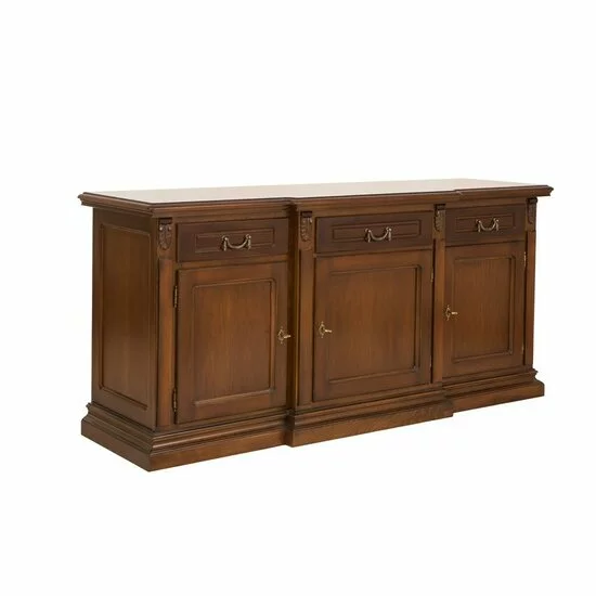 Bufet 3 Uși Diana, stil clasic, masiv fag + panel + MDF furniruit nuc, 188x58x86 h cm, finisaj la alegere picture - 2