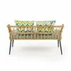 Canapea Gardena 2S, rattan sintetic și cadru metalic, 140x58x71 cm, natur picture - 3