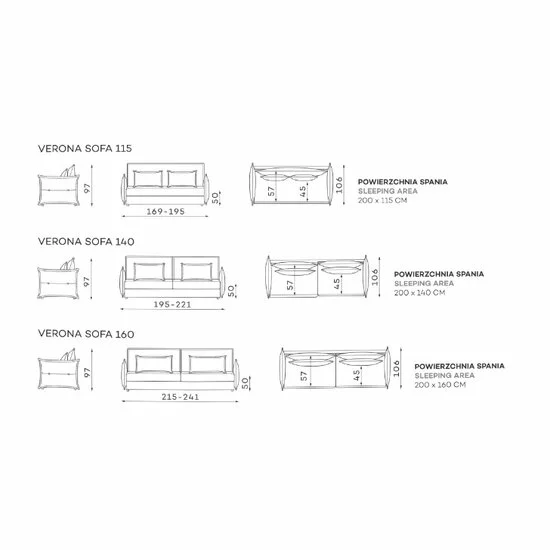 Canapea Verona 140, Extensibilă Cu Laterale Reglabile, Stil Glamour, 195x106x97 cm, Culoare La Alegere picture - 6